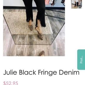 Cello black fringe bottom jeans